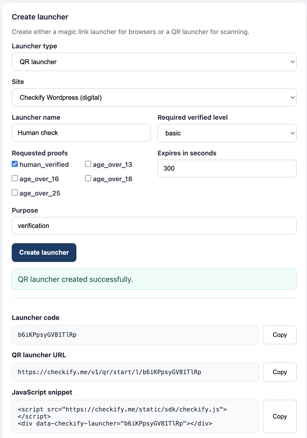 Copy Checkify Pass ID via dashboard