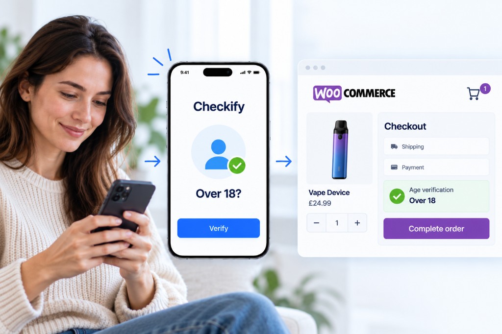 Customer completing Checkify age verification during WooCommerce checkout